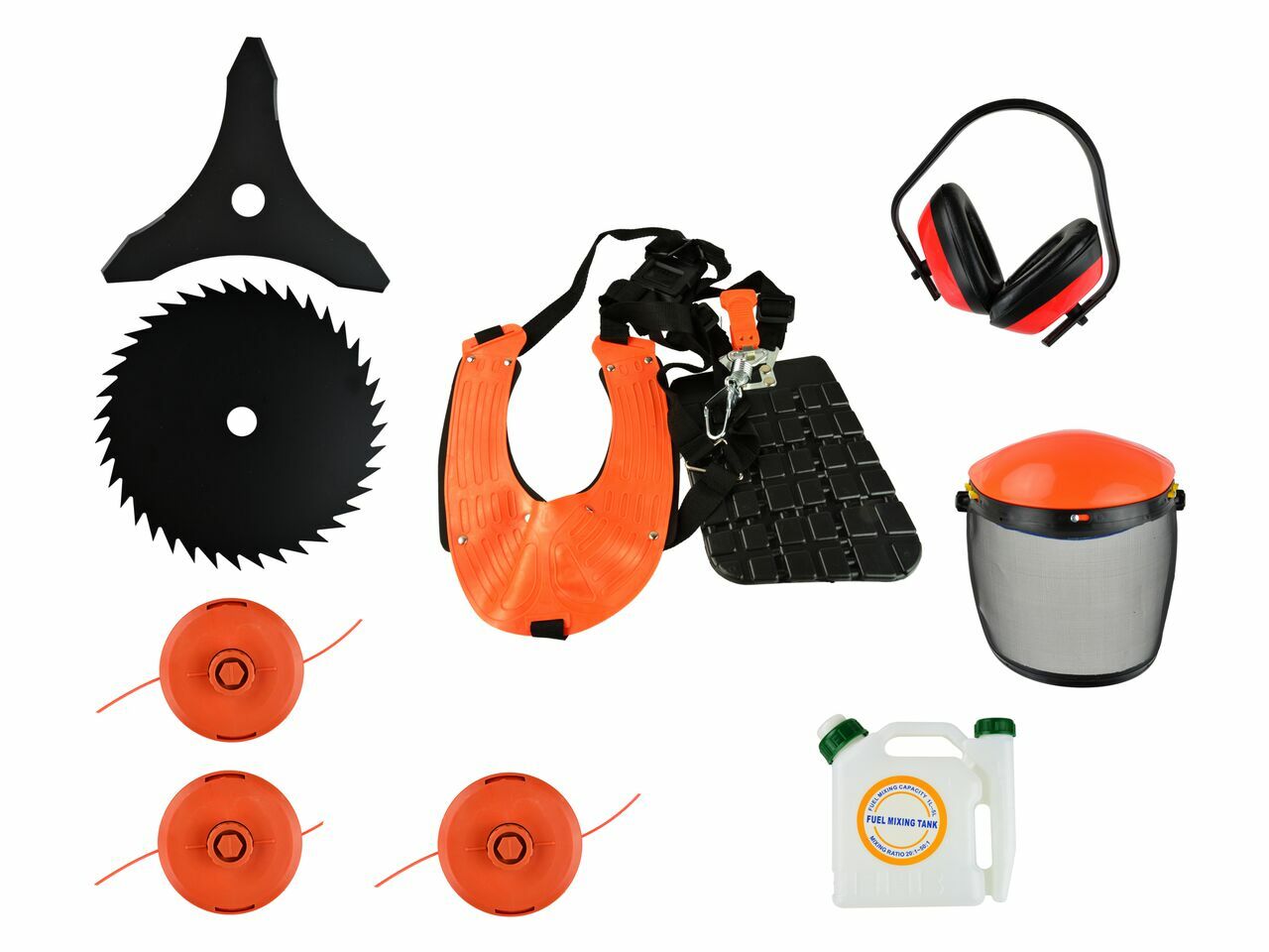Kit pentru gradina, motocoasa pe benzina John Gardener, 49.7 cm3, 8 accesorii, G81061