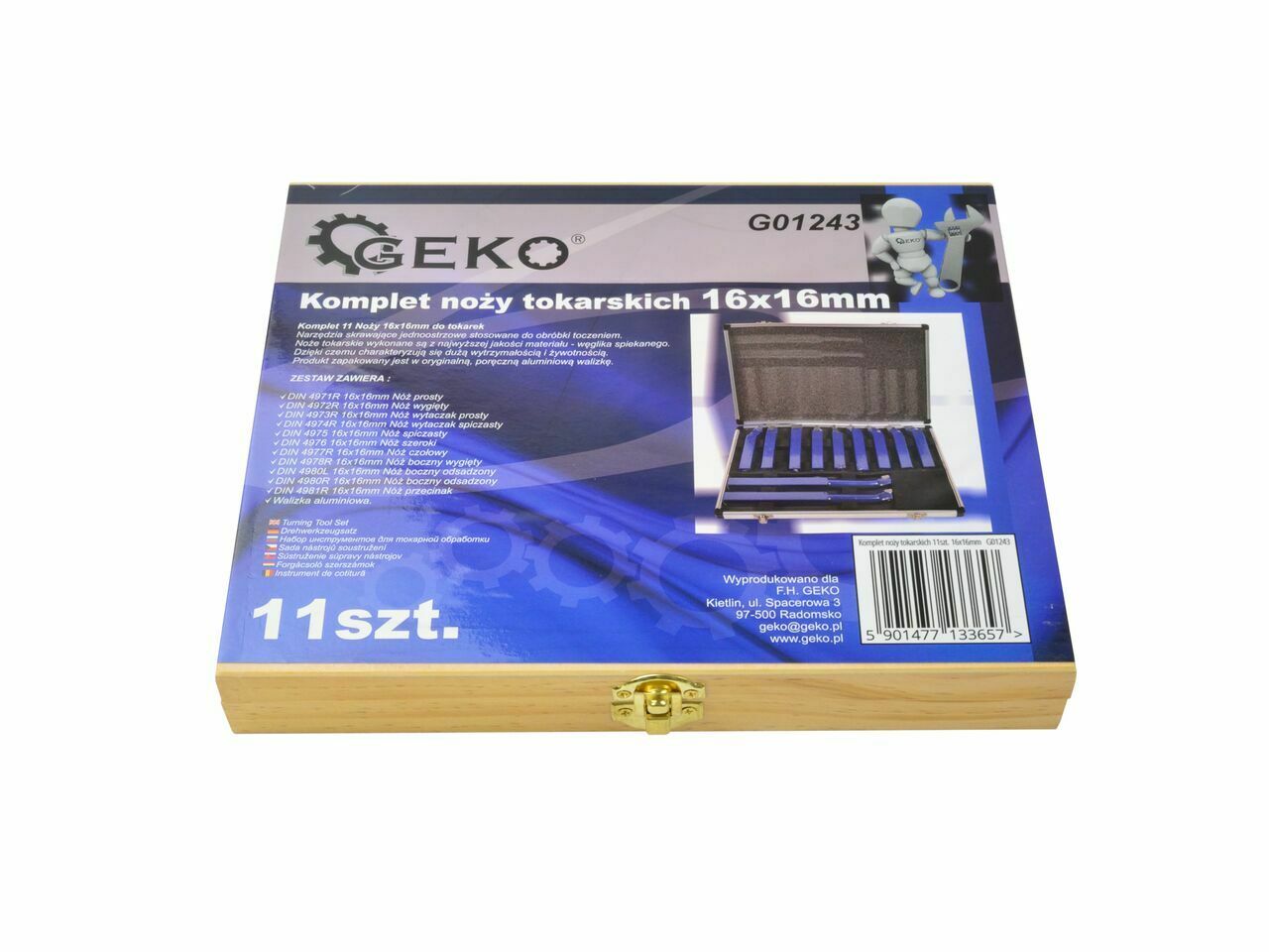 Set 11 cutite de strunjire 16x16mm + valiza, GEKO G01243