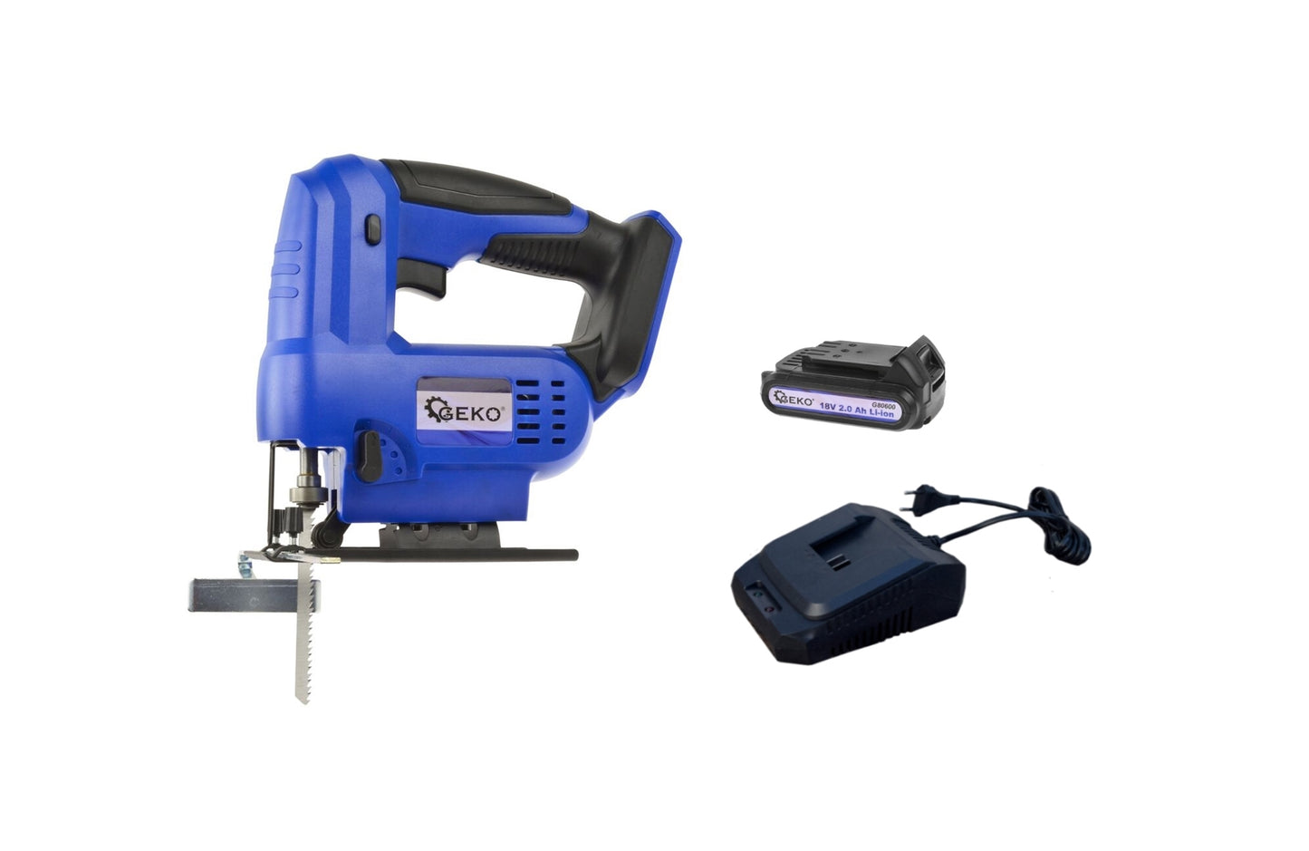 Fierastrau pendular cu acumulator Geko + acumulator Li-ion 18V 2.0 Ah + incarcator