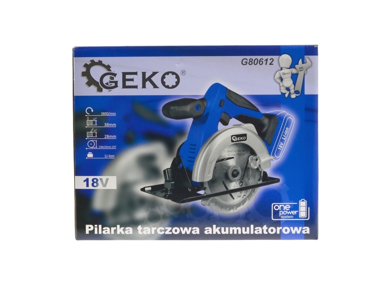 Ferastrau circular  cu acumulator, 0 - 3800 rpm, 0 - 40 mm + acumulator 18 V Li-ion 2.0 Ah + incarcator