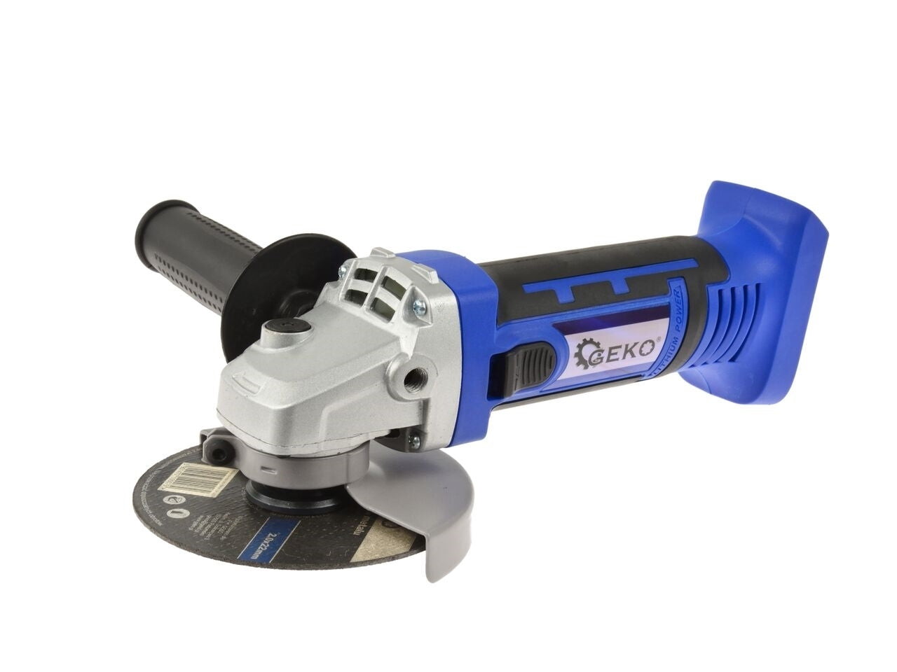 Polizor unghiular, 115mm, Geko + 2 acumulatori 18V Li-ion 2.0 Ah + incarcator