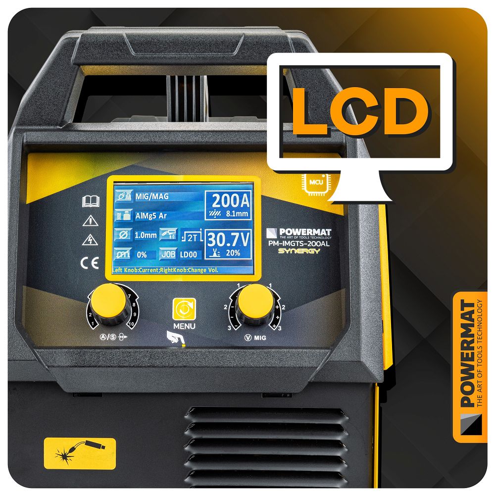 Aparat de sudura tip invertor migomat PM-IMGTS-200AL, 200A, Powermat PM1336