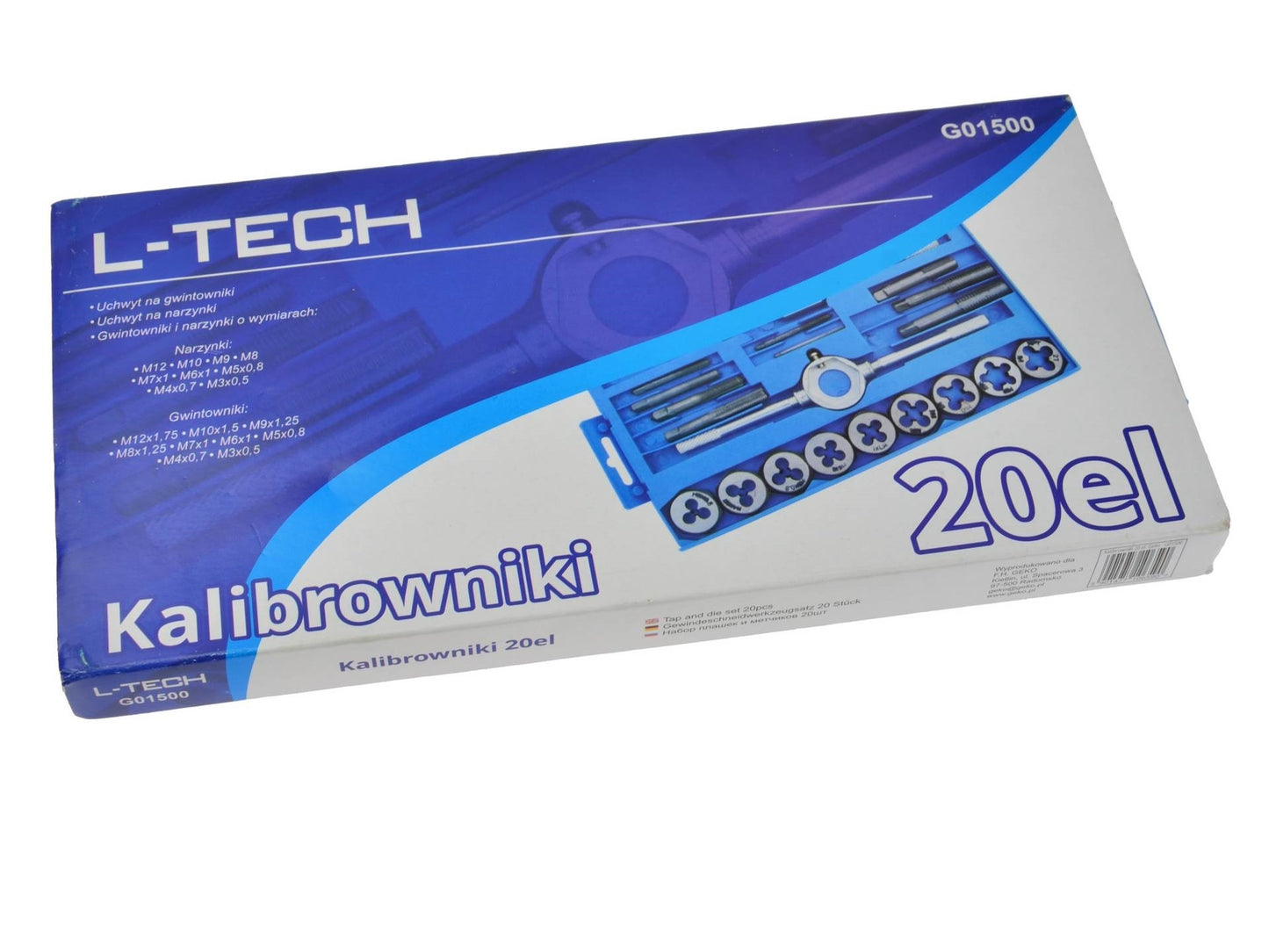 Set de tarozi si filiere 20 piese, Geko G01500