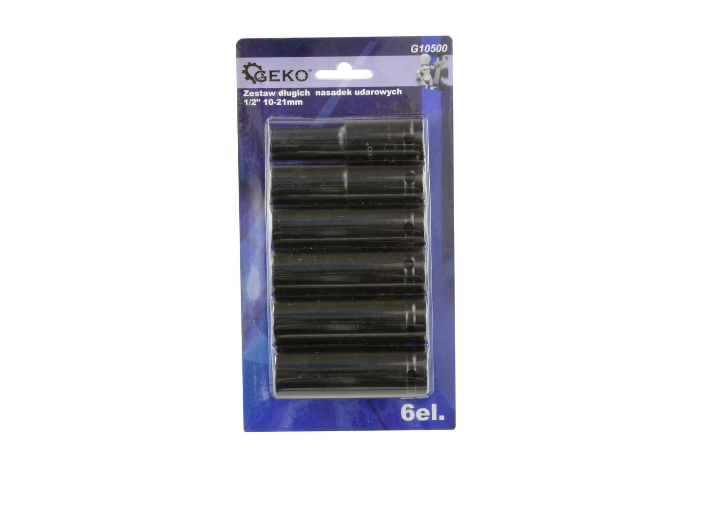 Set adaptoare de impact, 1/2", 10-21mm, 6 piese, Geko G10500