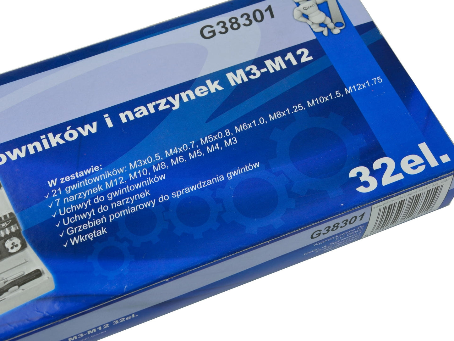 Set tarozi si filiere M3-M12 32 elemente, GEKO G38301
