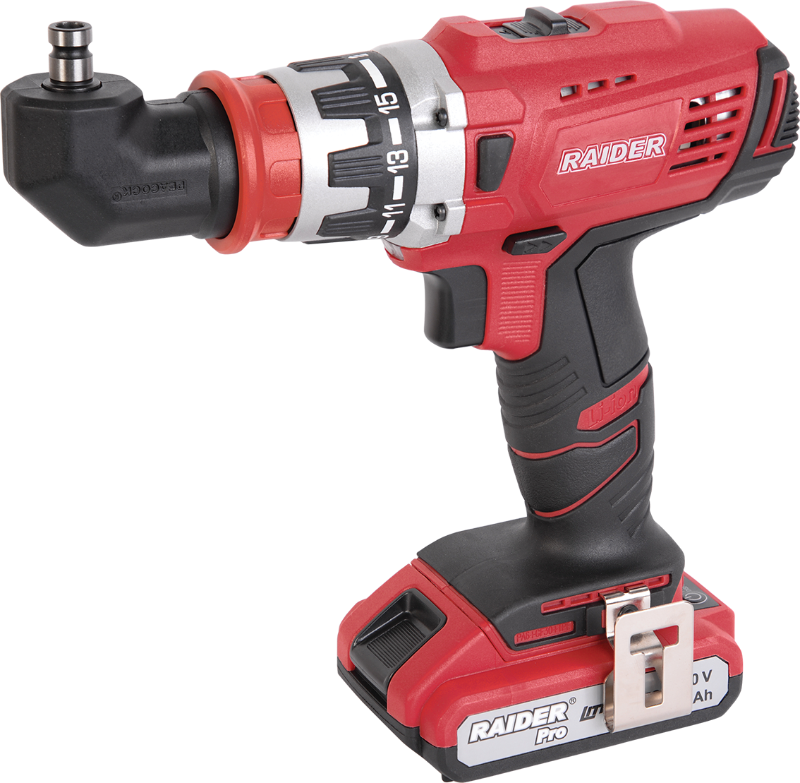 Bormasina cu acumulator Li-Ion 20V 58Nm, adaptor 90° RDP-CDL21, Raider 030207