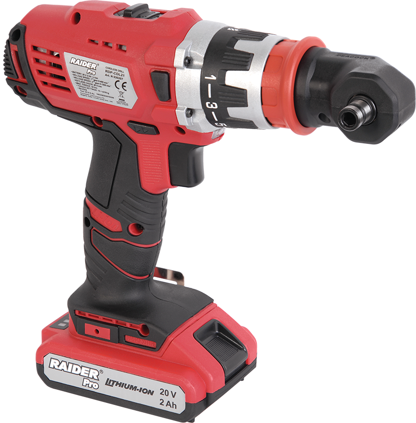 Bormasina cu acumulator Li-Ion 20V 58Nm, adaptor 90° RDP-CDL21, Raider 030207