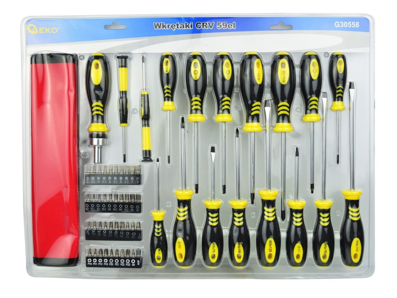 Set 59 surubelnite cu accesorii CRV, Geko G30558
