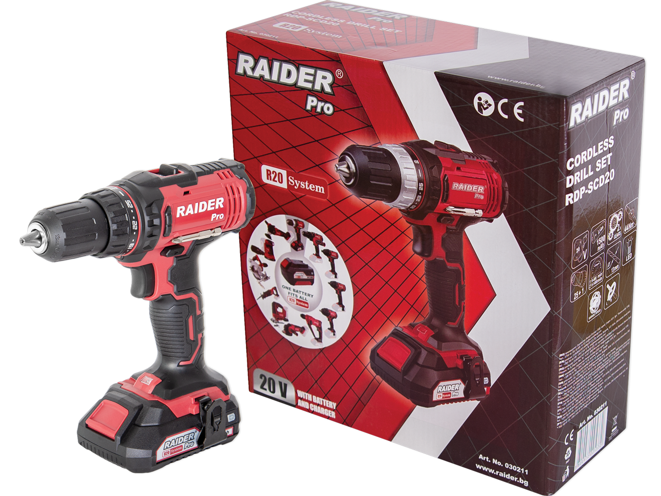 Masina de gaurit 20V 1x1,5Ah 13mm 44Nm RDP-SCD20, Raider 030211