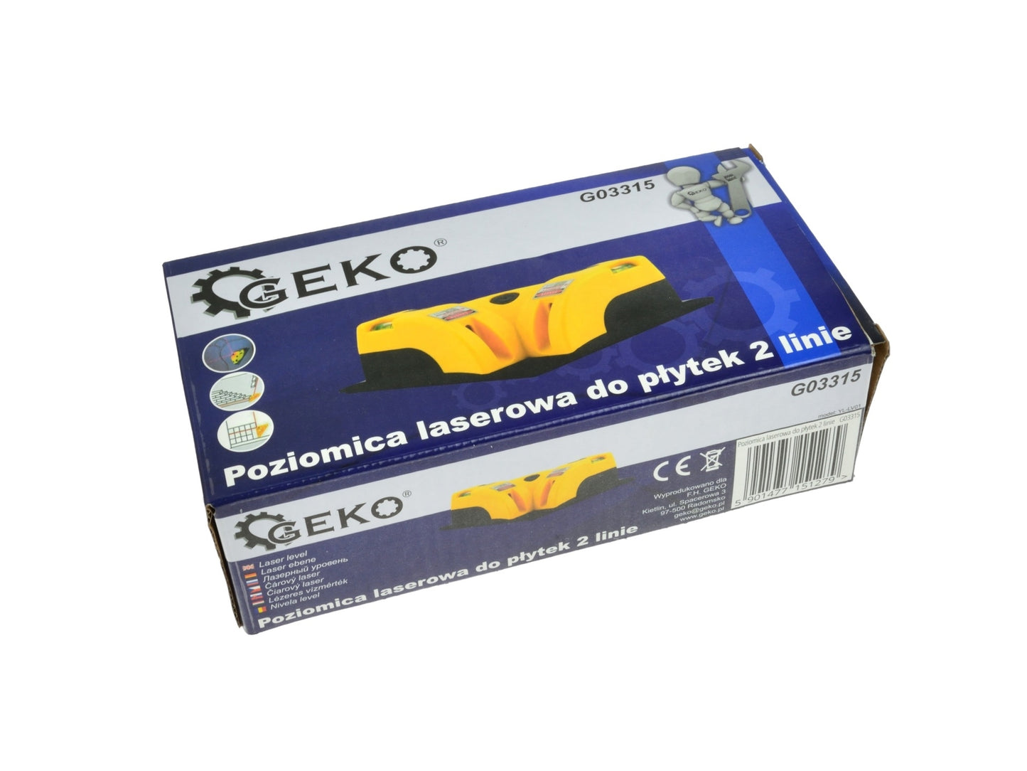 Nivela cu 2 linii unghiulare pentru placi, GEKO G03315