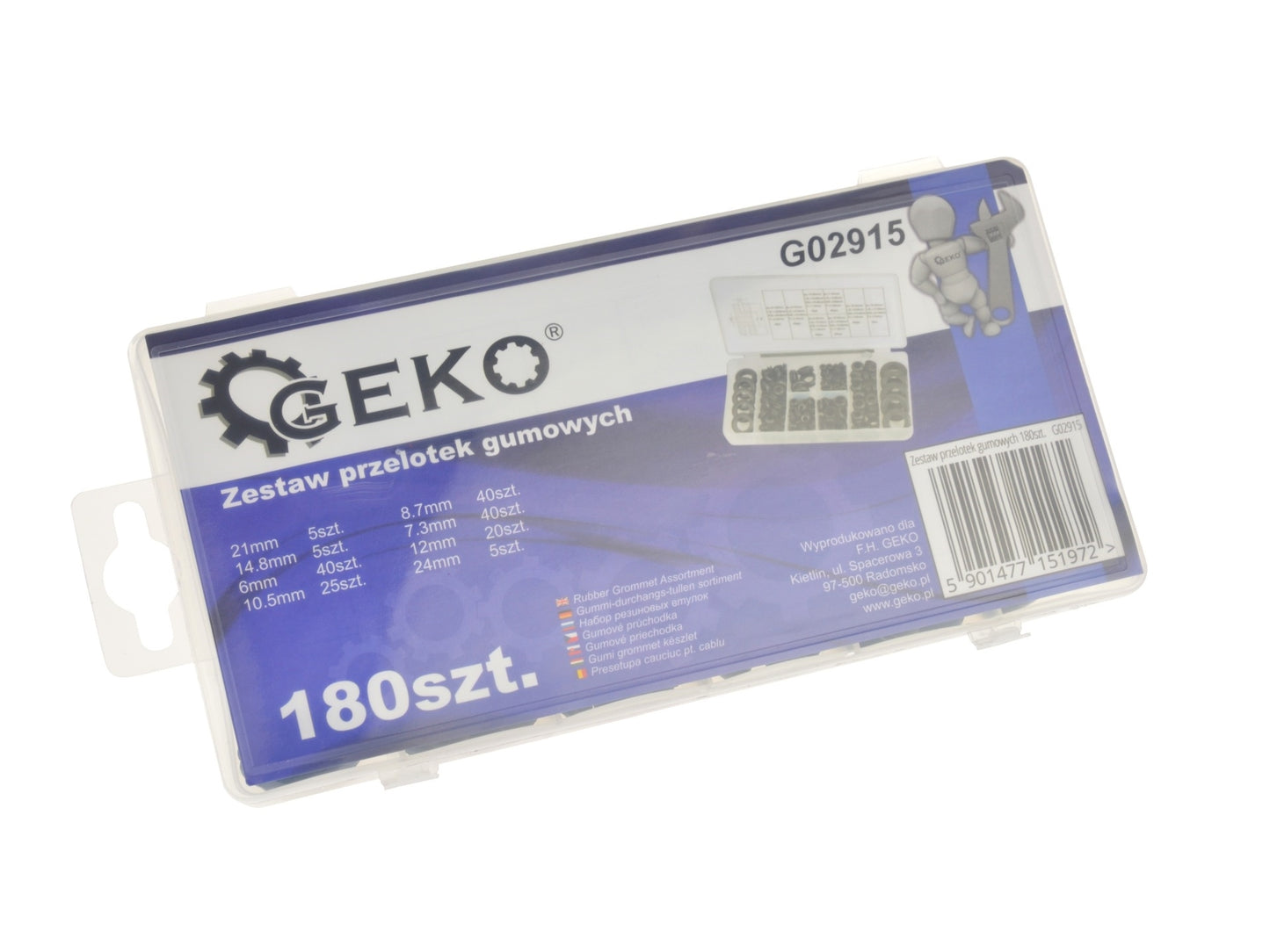 Set 180 garnituri din cauciuc, GEKO G02915