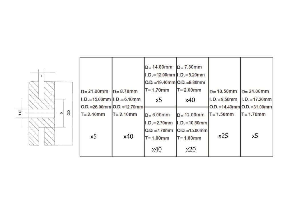 Set 180 garnituri din cauciuc, GEKO G02915