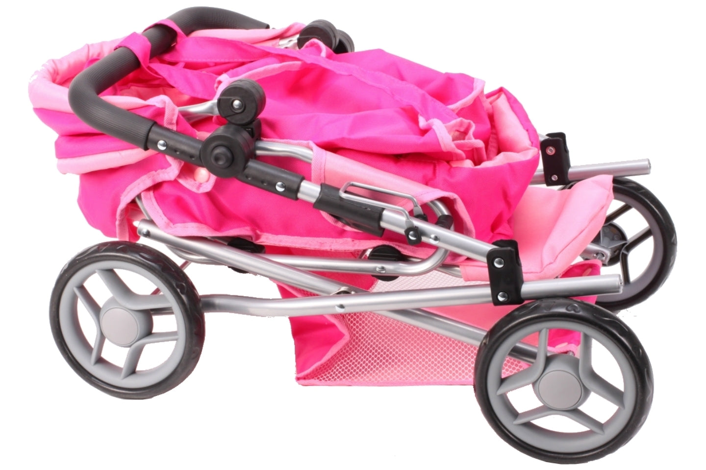 Carucior roz de jucarie cu geanta 3F 66cm, MalPlay 102819