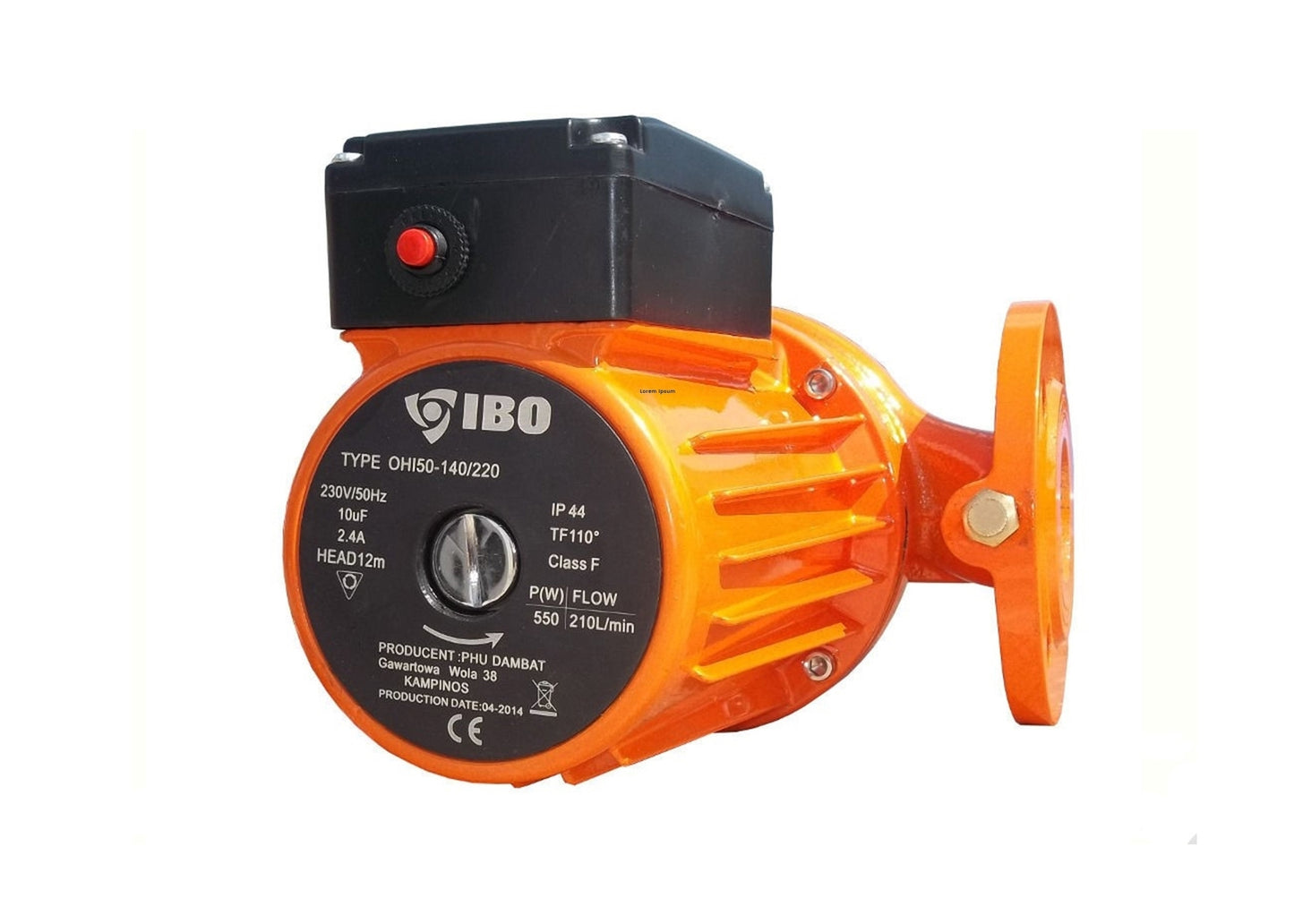 Pompa de recirculare OHI 50-140/220 210l/min 550W, Ibo Dambat IB030017
