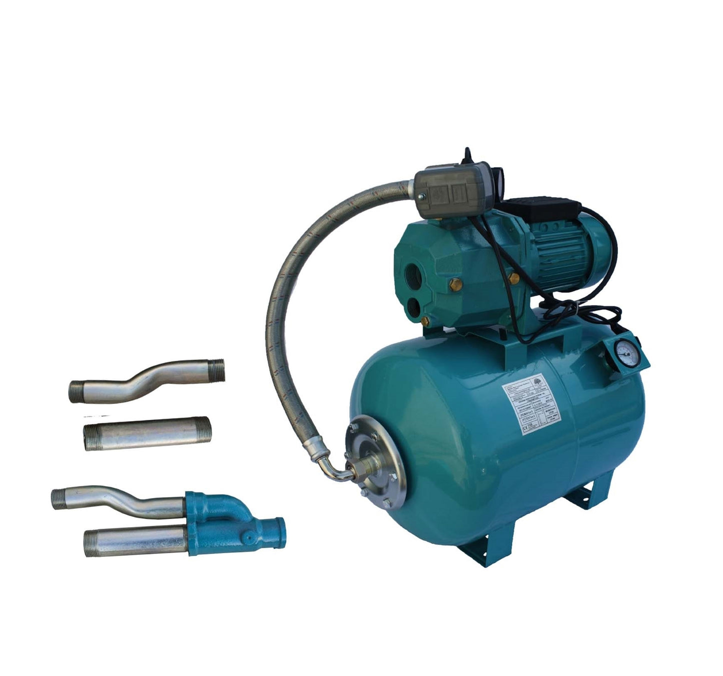 Hidrofor de mare adancime 23m cu ejector Omnigena DP355/50, rezervor 50 litri cu manometru, 0.75 kW + set 4 stuturi filetate, OM5003/50M+S