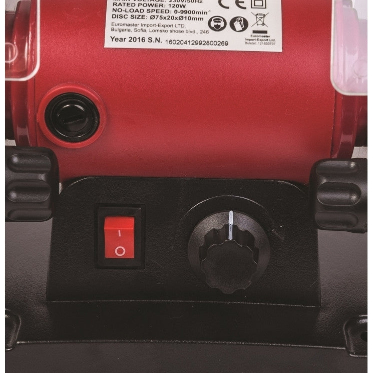 Mini polizor de banc cu biax 120W ø75mm RD-BG06, Raider 129928