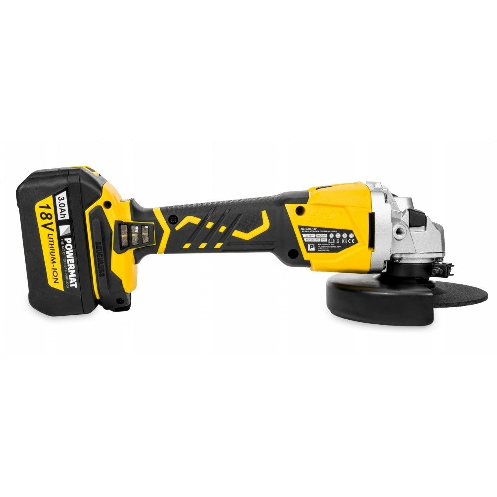 Polizor unghiular cu 2 acumulatori 125mm, Powermat PM-CAG-18V