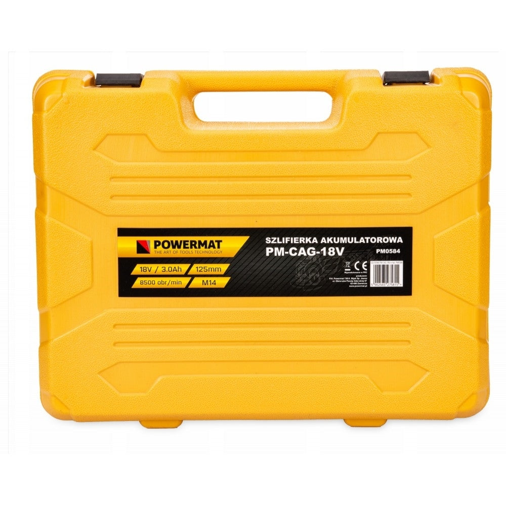 Polizor unghiular cu 2 acumulatori 125mm, Powermat PM-CAG-18V