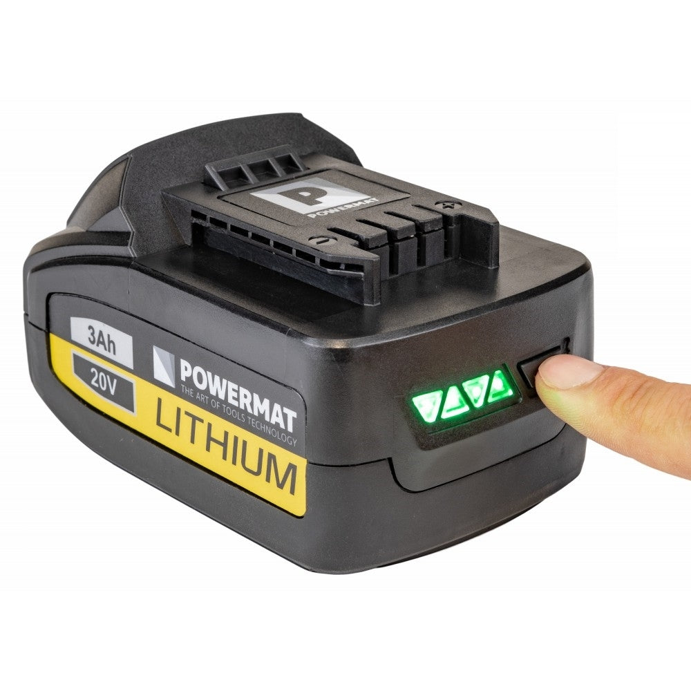Cheie cu impact cu acumulator 3Ah / 20V, Powermat PM-AKU-20V-3A