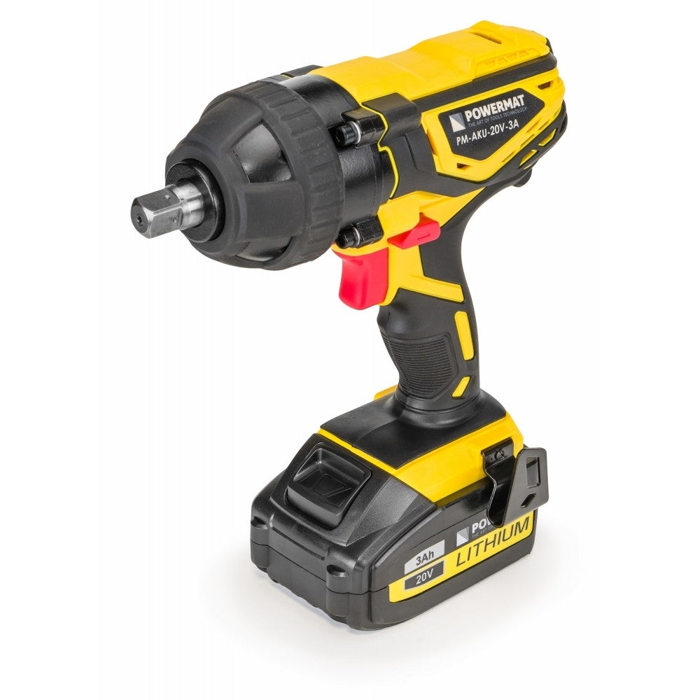 Cheie cu impact cu acumulator 3Ah / 20V, Powermat PM-AKU-20V-3A