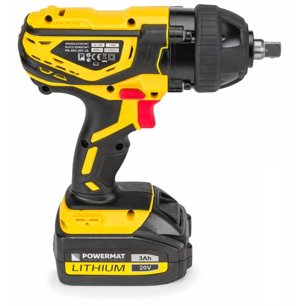Cheie cu impact cu acumulator 3Ah / 20V, Powermat PM-AKU-20V-3A