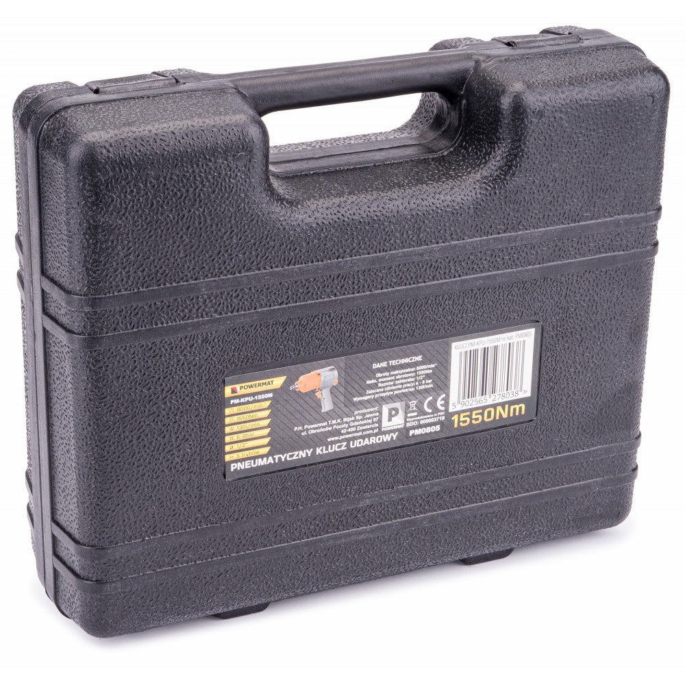 Cheie pneumatica de impact 1/2" 1550Nm 14 piese, Powermat PM-KPU-1550M