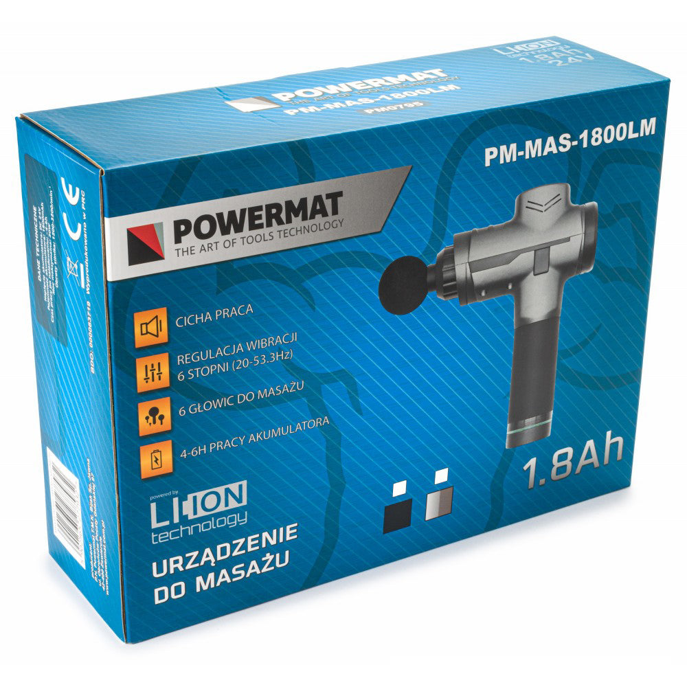Pistol de masaj (1800mAh), Powermat PM-MAS-1800BLM