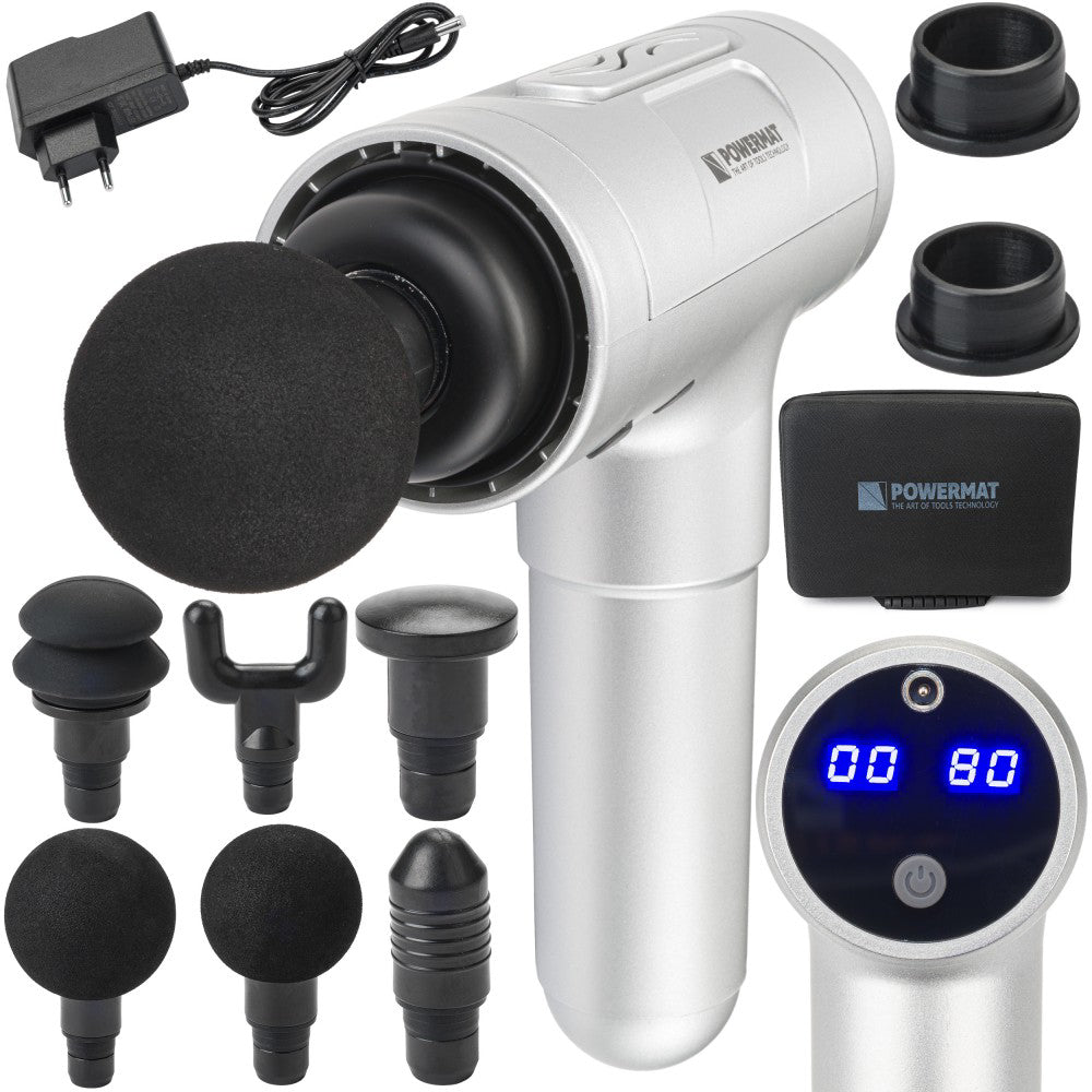 Pistol de masaj (1800mAh) + 6 accesorii, Powermat PM-MAS-1800SM