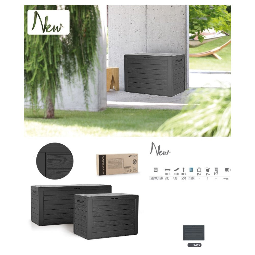 Cutie de grădină și balcon WOODEBOX 190L, Powermat