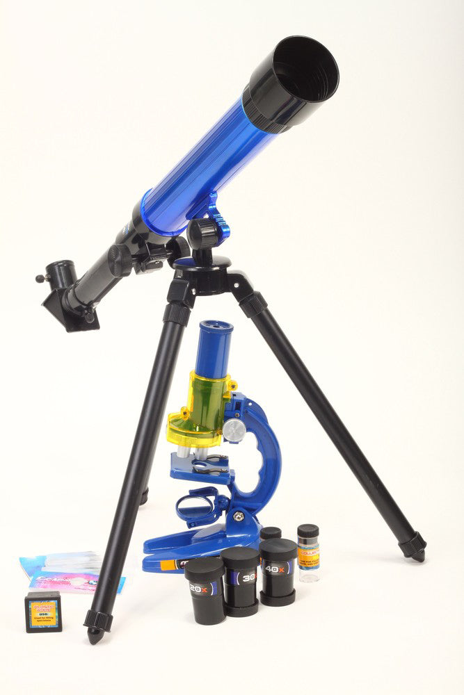 Set telescop si microscop pentru copii 8 accesorii, Malplay 101667