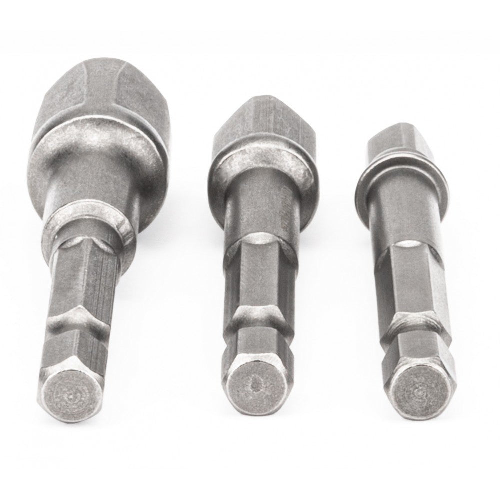 Set 3 adaptoare 1/4", 3/8", 1/2" HEX, Powermat PM-ZADB-3T
