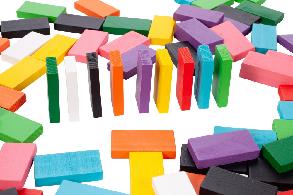 Domino cu piese din lemn 100 bucati, Malplay 108035