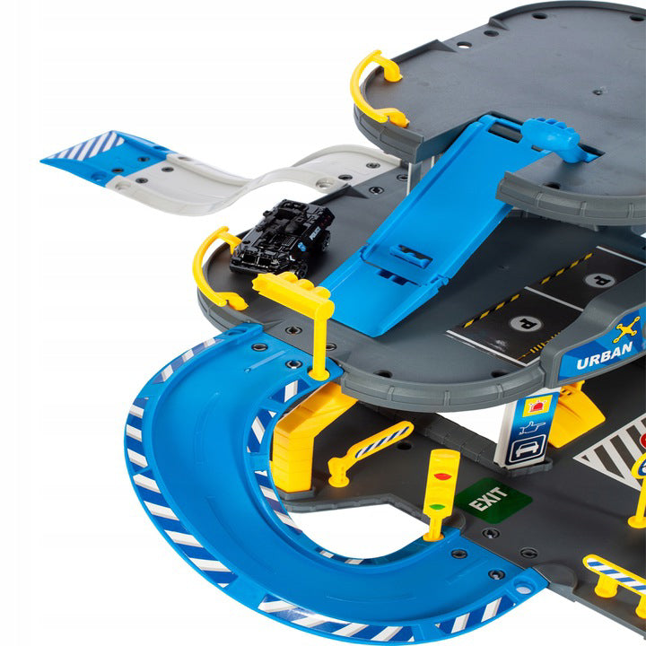 Garaj de politie cu 3 nivele + masini si elicopter, Malplay 107132