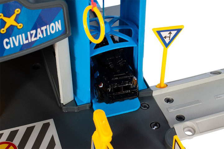 Garaj de politie cu 3 nivele + masini si elicopter, Malplay 107132