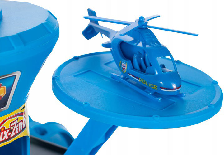 Garaj de politie cu 3 nivele + masini si elicopter, Malplay 107132