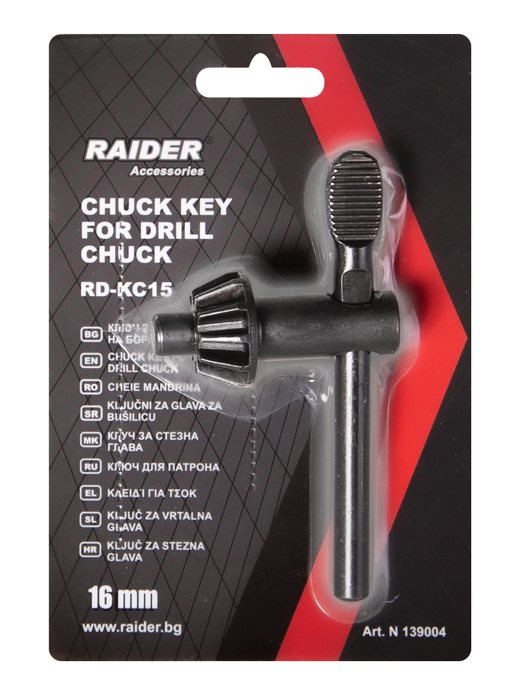 Cheie pentru mandrina 16mm RD-KC15, Raider 139004