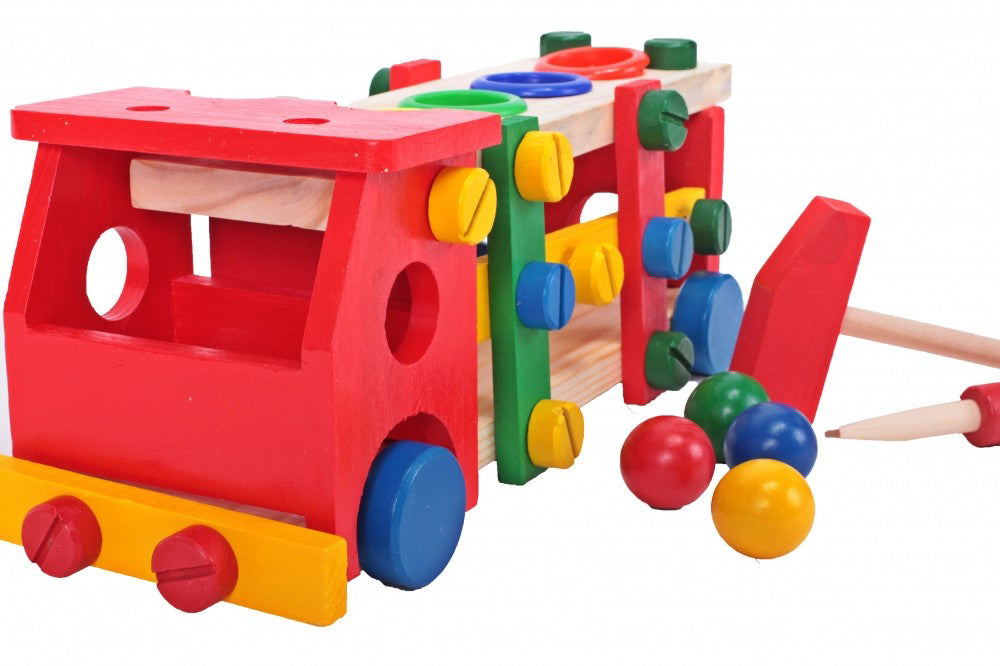 Camion din lemn cu surubelnita si ciocan, Malplay 102323