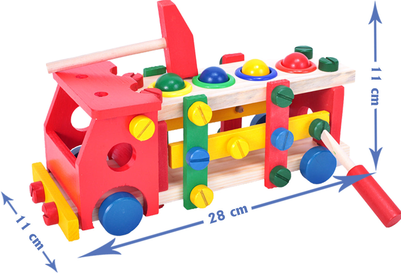 Camion din lemn cu surubelnita si ciocan, Malplay 102323