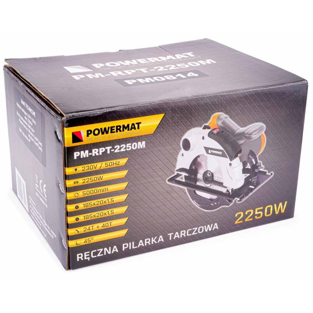 Fierăstrău circular 185mm 2250W, Powermat PM-RPT-2250M