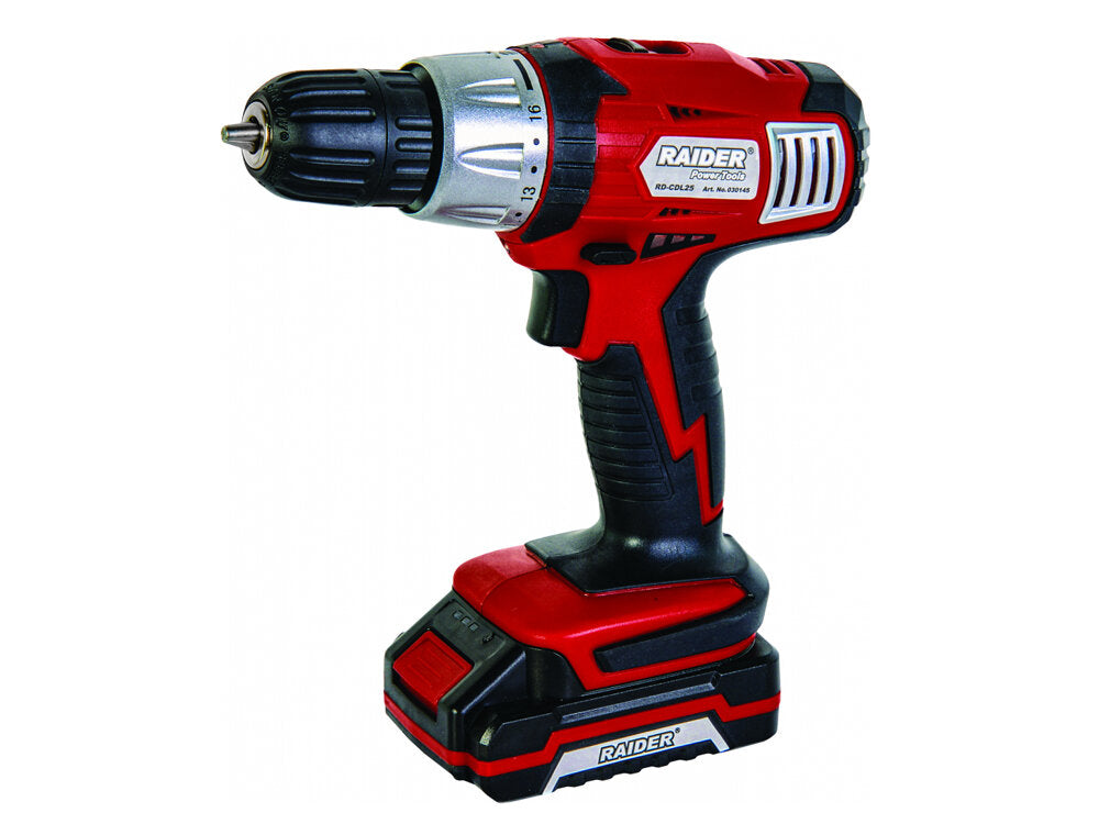 Bormasina cu acumulator 1250rpm 18V 1.5Ah 26Nm + accesorii, Raider 030145