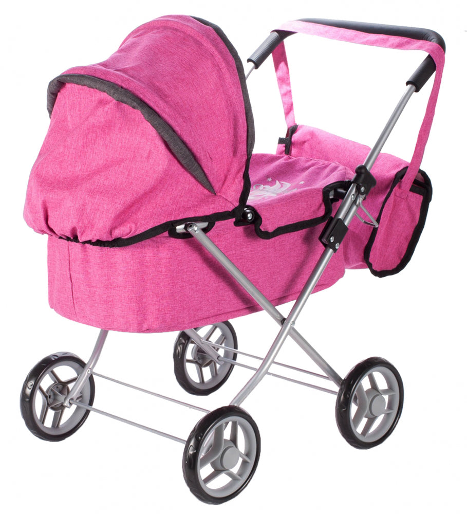 Carucior roz pentru papusi cu geanta Princess, Malplay 107210