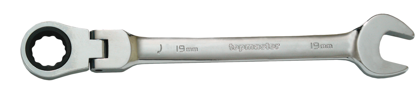 Cheie combinata cu clichet si cap flexibil 13mm CR-V, Topmaster 231925