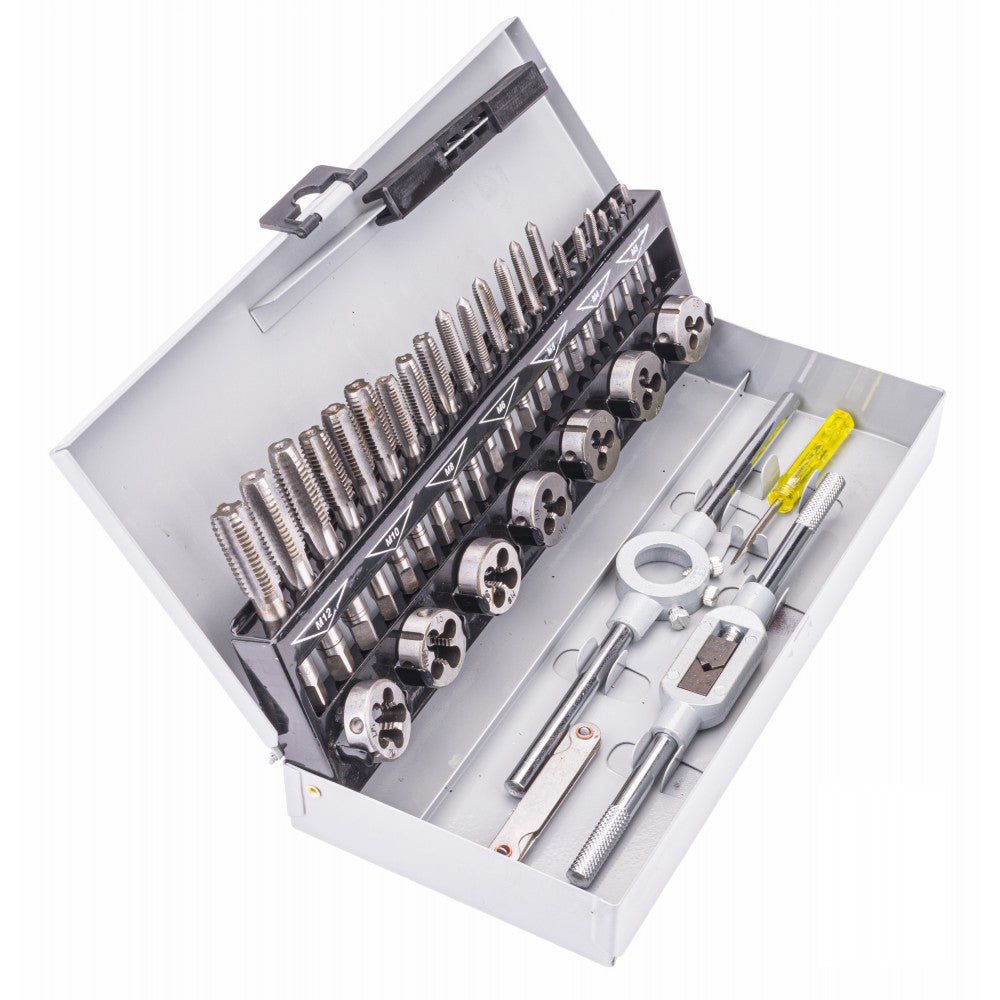 Set de tarozi si filiere M3-M12, 32 elemente, Powermat PM-ZNG-32SU