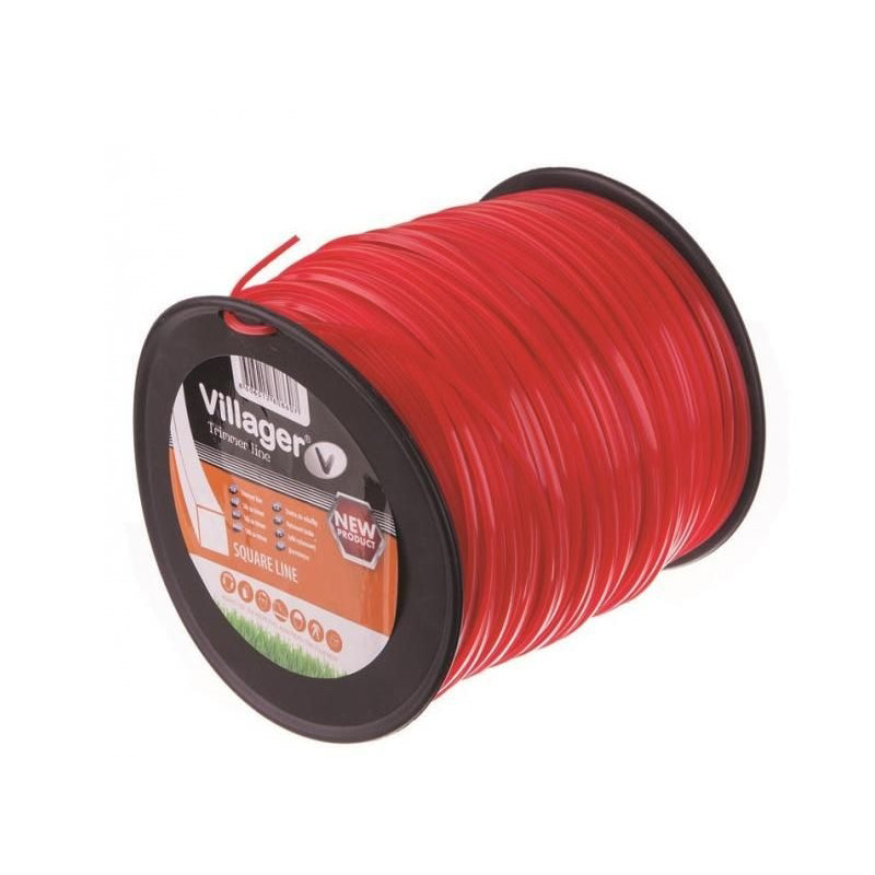 Fir nailon pentru trimmer, cu forma pătrat 2,7mmx1240m, Villager