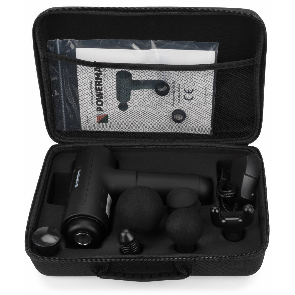 Pistol de masaj (1800mAh) + 6 capete  POWERMAT PM-MAS-1800BM