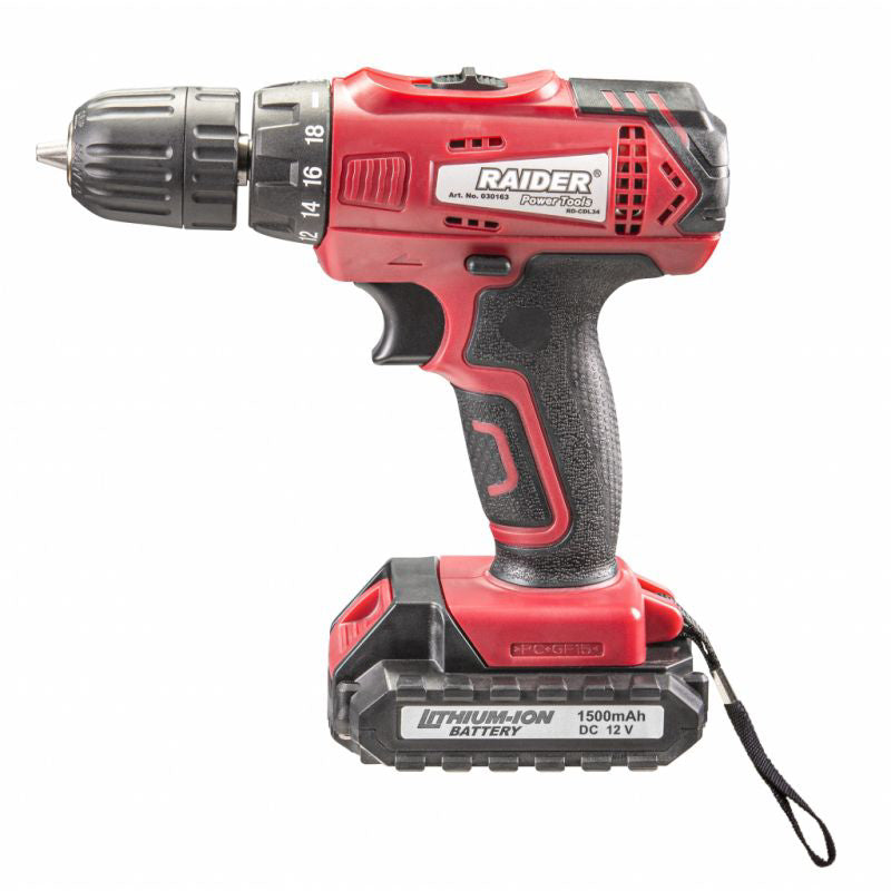 Bormasina cu 2 acumulatori 12V x 1.5 Ah 2 viteze 24Nm RD-CDL34 Raider, 030163