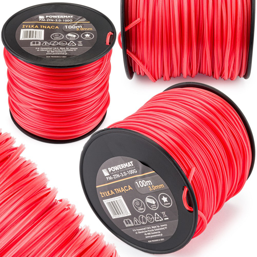 Fir trimmer 3mm 100m 5-puncte, Powermat, PM-ZTN-3.0-100G