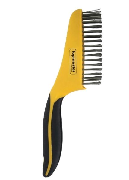 Perie sarma otel 250 mm, 4 randuri, coada cauciuc, TopMaster, 390802