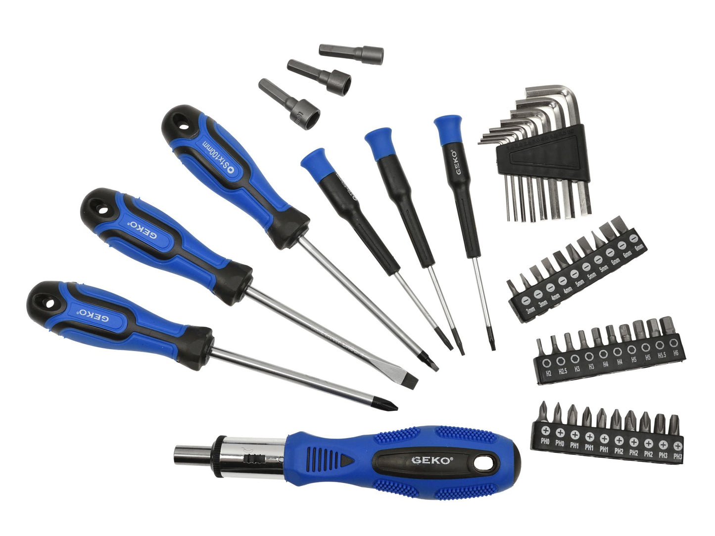 Set 122 surubelnite cu biti Geko G32007