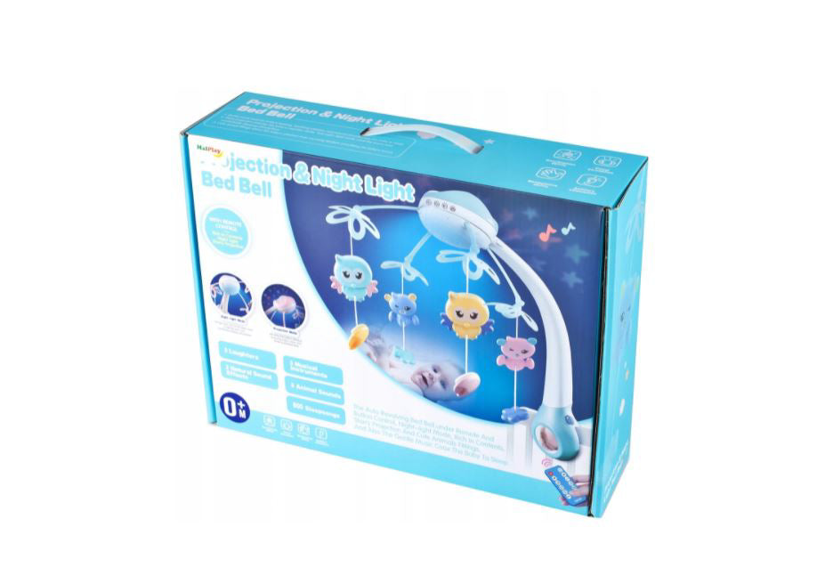 Carusel pentru bebelusi cu 500 de melodii, telecomanda si proiector MalPlay 108468